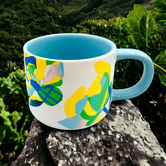 Starbucks Yellow Green Floral Spring2023 - Baby Blue Interior 14 Fl/Oz - Picture 3 of 6
